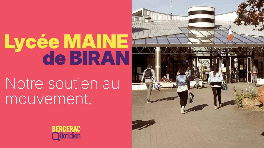Soutien aux enseignant.e.s grévistes du Lycée Maine de Biran